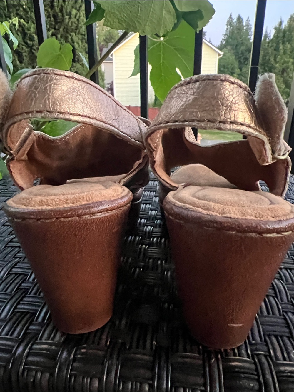 Born Metallic Bronze Open-Toe Platform Sandals - Picture 9 of 16